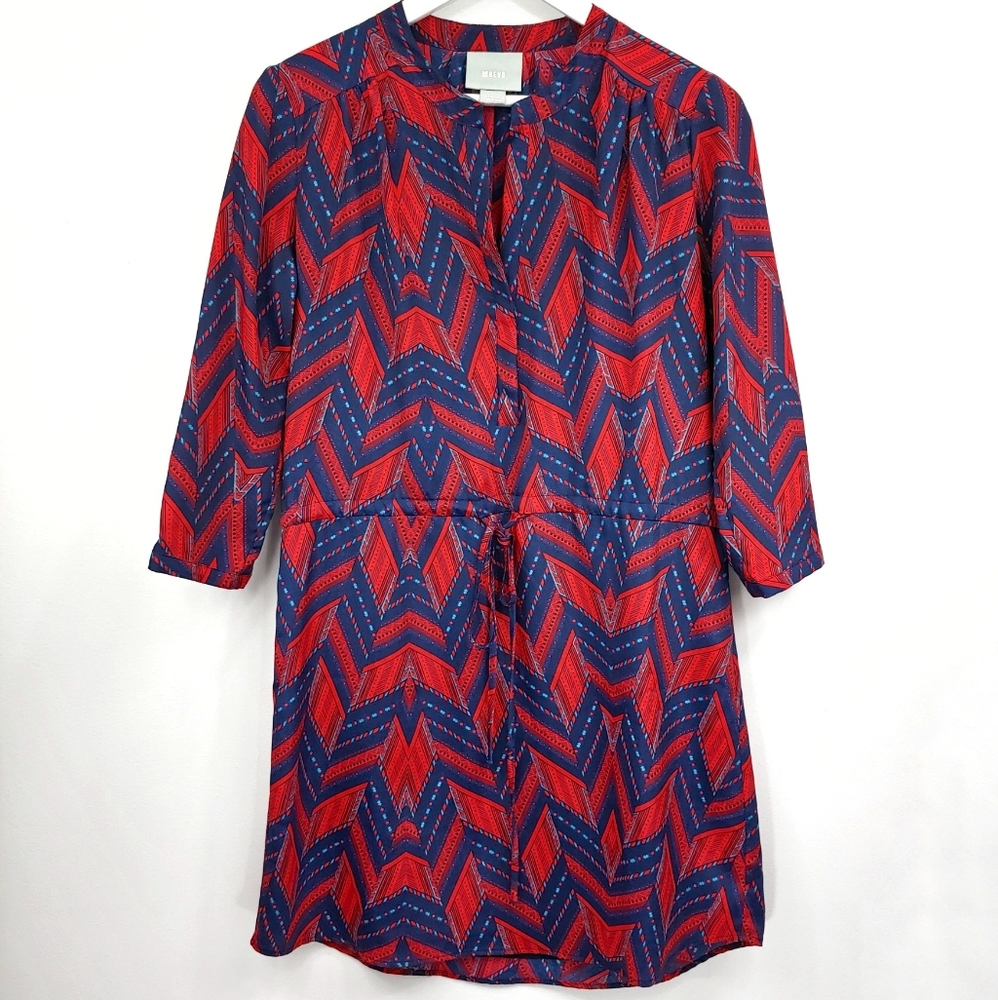 Anthropologie Maeve keyhole chevron Aztec dress XS